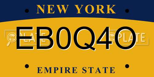 EB0Q4O New York License Plate