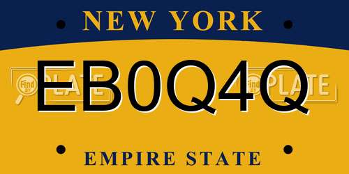 EB0Q4Q New York License Plate