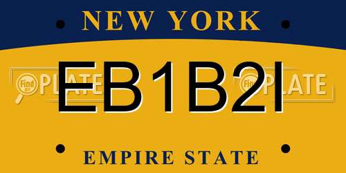 EB1B2I New York License Plate