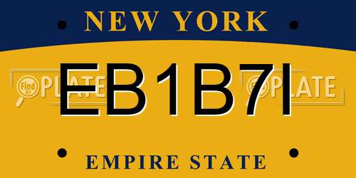 EB1B7I New York License Plate