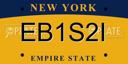 EB1S2I New York License Plate
