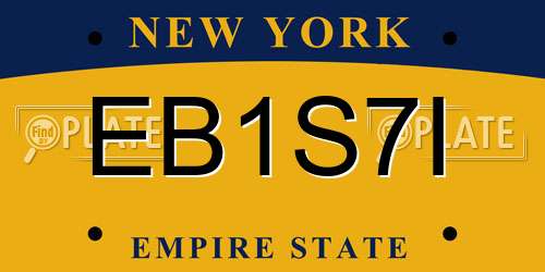 EB1S7I New York License Plate