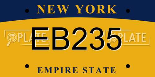 EB235 New York License Plate