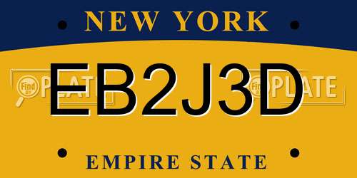 EB2J3D New York License Plate