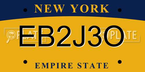 EB2J3O New York License Plate