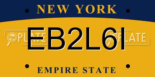 EB2L6I New York License Plate