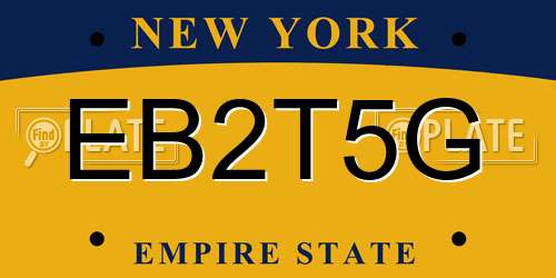 EB2T5G New York License Plate