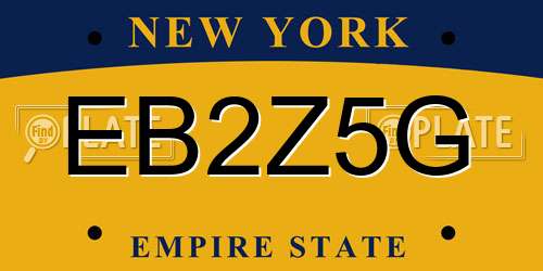 EB2Z5G New York License Plate