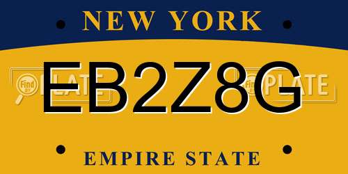 EB2Z8G New York License Plate