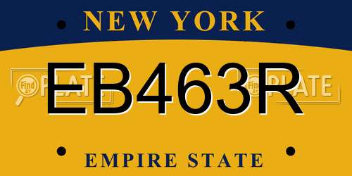 EB463R New York License Plate
