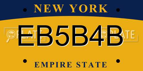 EB5B4B New York License Plate