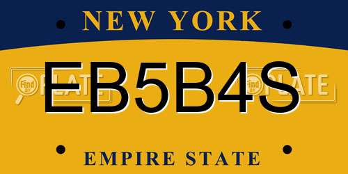 EB5B4S New York License Plate