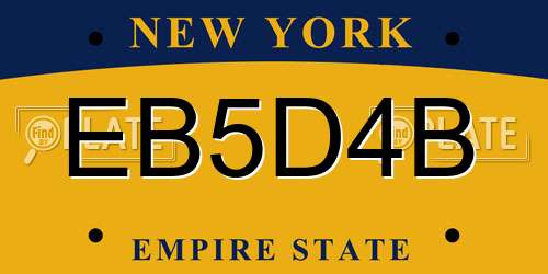 EB5D4B New York License Plate