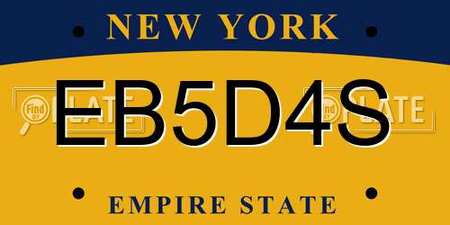 EB5D4S New York License Plate