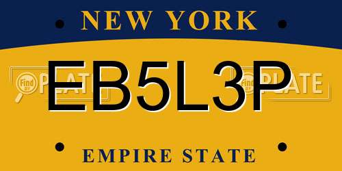 EB5L3P New York License Plate