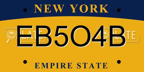 EB5O4B New York License Plate