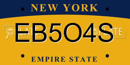 EB5O4S New York License Plate