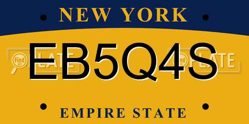 EB5Q4S New York License Plate