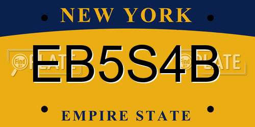 EB5S4B New York License Plate