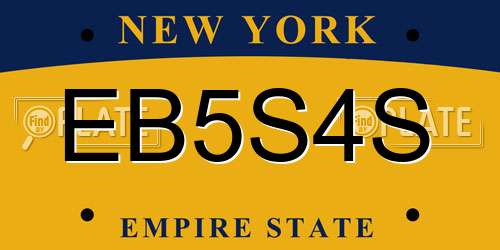 EB5S4S New York License Plate