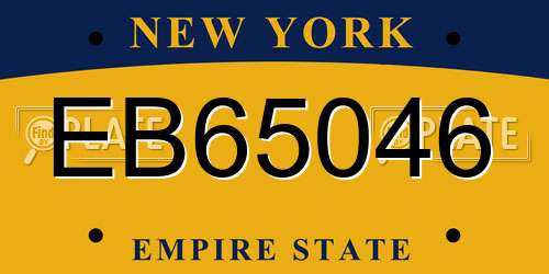 EB65046 New York License Plate