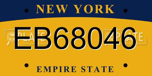 EB68046 New York License Plate
