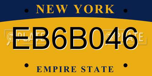 EB6B046 New York License Plate