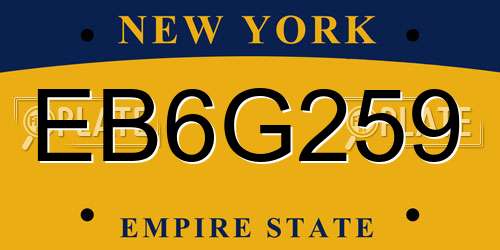 EB6G259 New York License Plate