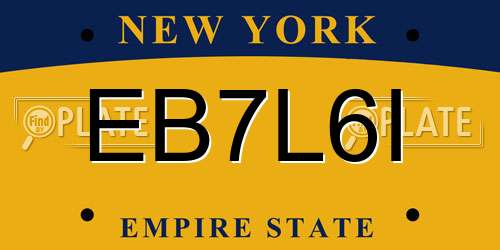EB7L6I New York License Plate