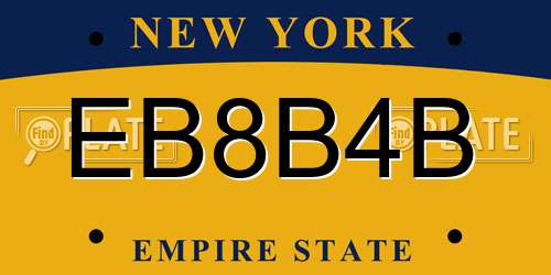 EB8B4B New York License Plate