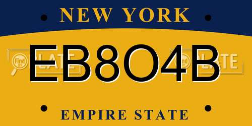 EB8O4B New York License Plate