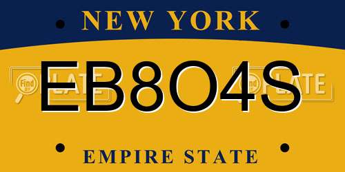 EB8O4S New York License Plate