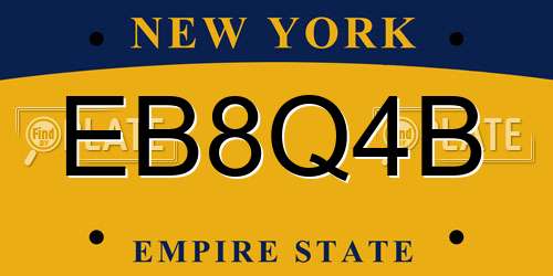EB8Q4B New York License Plate