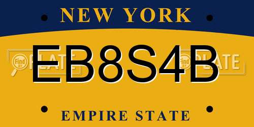 EB8S4B New York License Plate