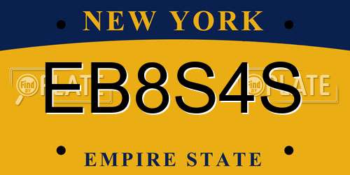 EB8S4S New York License Plate