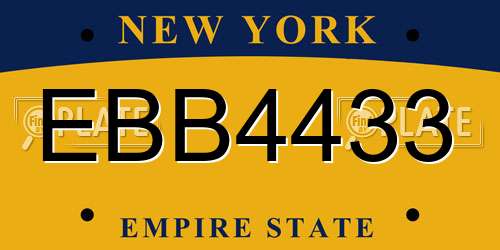 EBB4433 New York License Plate