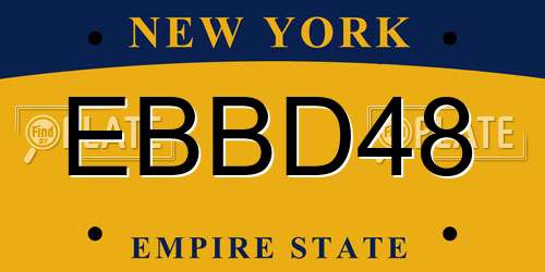 EBBD48 New York License Plate