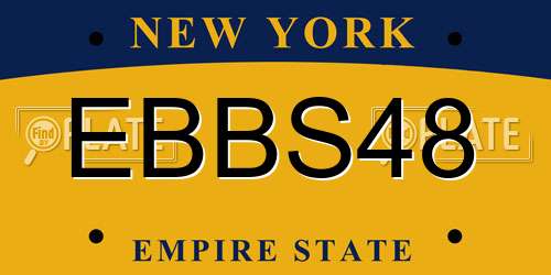 EBBS48 New York License Plate