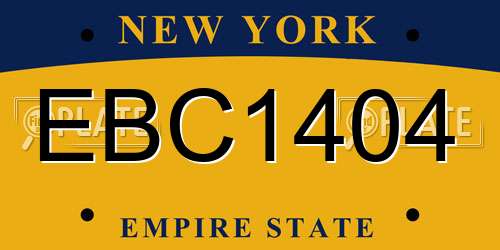 EBC1404 New York License Plate