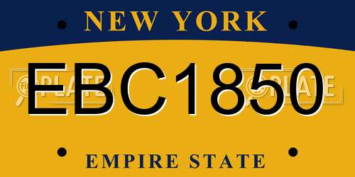 EBC1850 New York License Plate