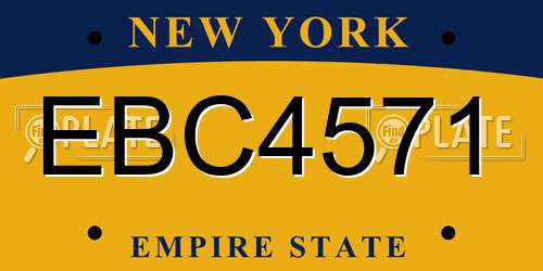 EBC4571 New York License Plate