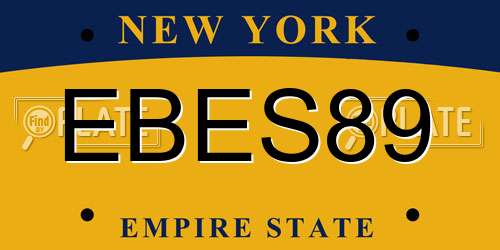 EBES89 New York License Plate