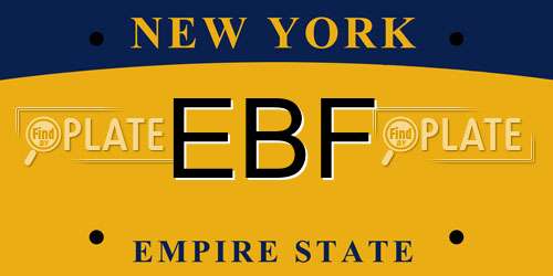 EBF New York License Plate