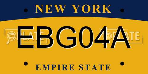 EBG04A New York License Plate