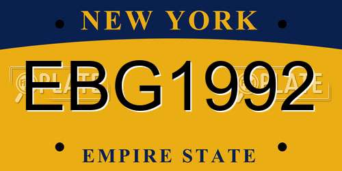 EBG1992 New York License Plate