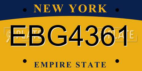 EBG4361 New York License Plate