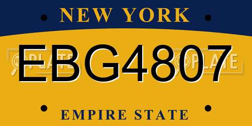 EBG4807 New York License Plate
