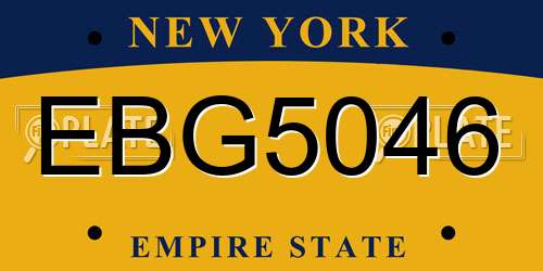 EBG5046 New York License Plate
