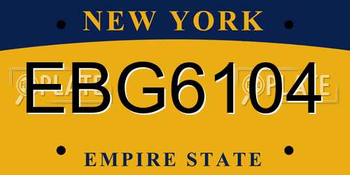 EBG6104 New York License Plate