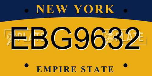 EBG9632 New York License Plate
